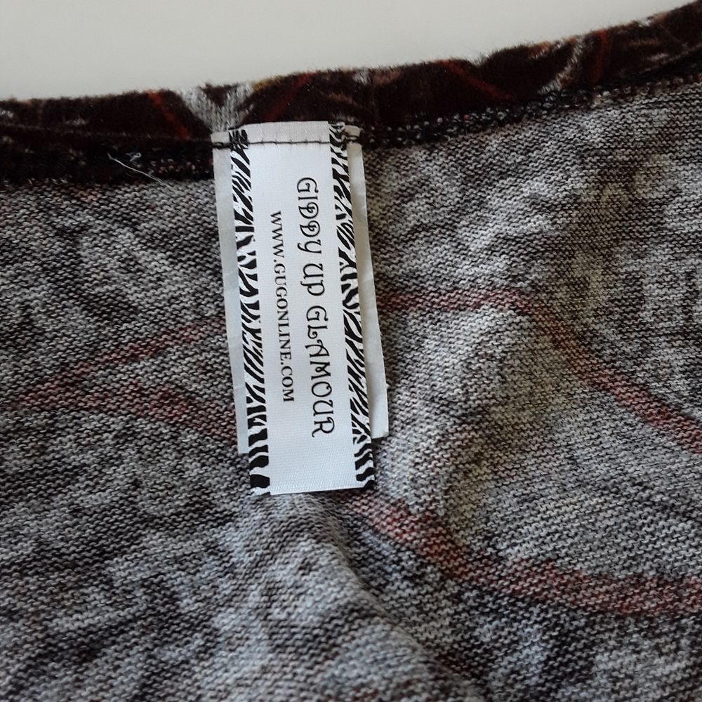 Giddy Up Glamour Hi-Low Open Front Cardigan Sz L — image 8 of 8